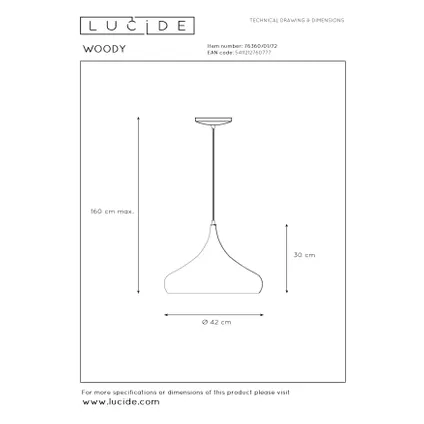 Lucide hanglamp ‘Woody’ Ø 42 cm 60 W 8