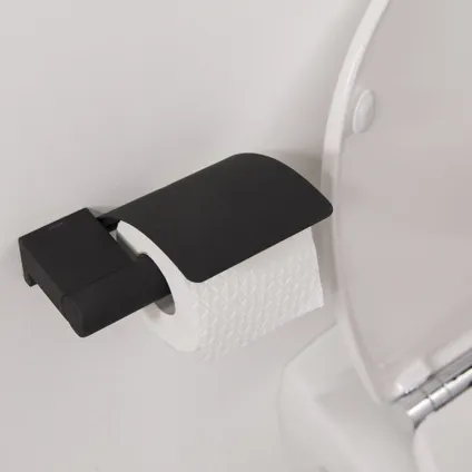 Tiger toiletrolhouder Bold met klep RVS zwart 5