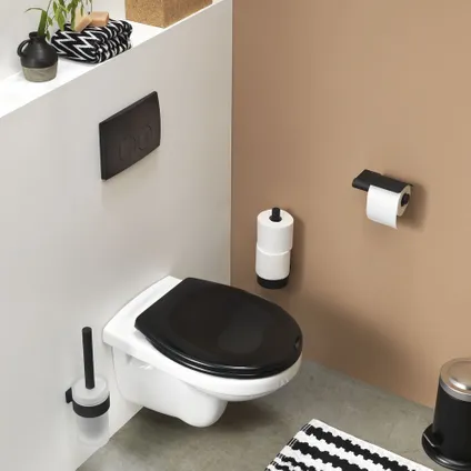 Tiger toiletrolhouder Bold met klep RVS zwart 8