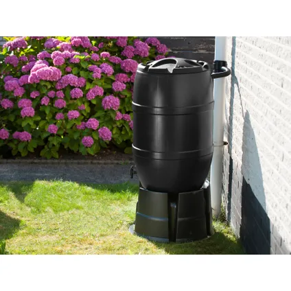 Récupérateur d'eau de pluie HDPE noir 120L 51x51x81cm 3