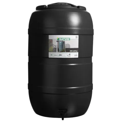 Récupérateur d'eau de pluie HDPE noir 210L Ø57x57x97cm
 2