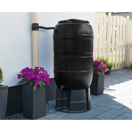 Récupérateur d'eau de pluie HDPE noir 210L Ø57x57x97cm
 3