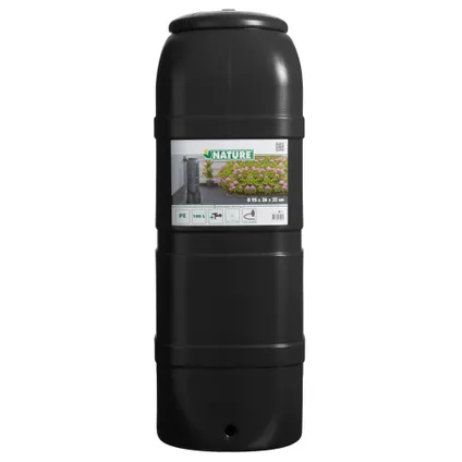 Récupérateur d'eau de pluie en colonne Slimline noir 100L 96x36x32cm
 
 2
