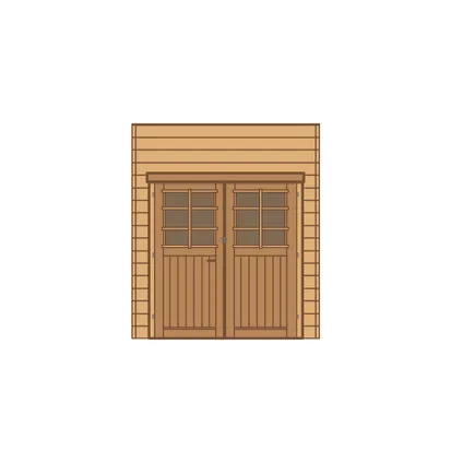 Solid voorwand met dubbele deur ‘S7732’ geïmpregneerd hout 210x240cm