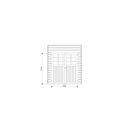 Solid voorwand met dubbele deur ‘S7732’ geïmpregneerd hout 210x240cm 2