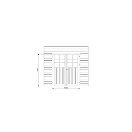 Solid carport voorwand dubbele deur 270x255cm voor carport basis 4x5m 2