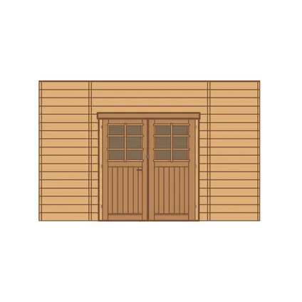 Solid voorwand dubbele deur gecentreerd hout 390cm