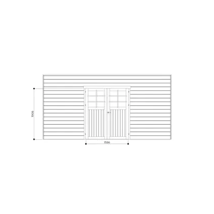 Solid voorwand met dubbele deur ‘S7745’ geïmrpegneerd hout 480x245cm  2