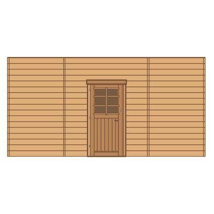 Solid voorwand enkele deur gecentreerd hout 480cm