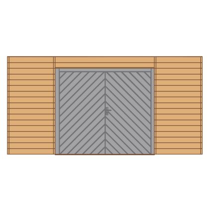 Solid garagepoort voor carport 6 x 5 m hout