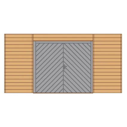 Solid porte garage en bois pour carport 6 x 5 m bois
