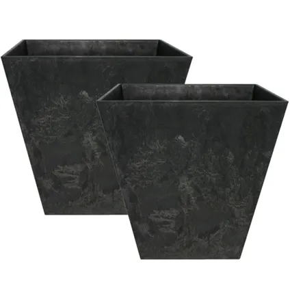 Steege Plantenbak - vierkant - gerecycled kunststof - zwart - 20 cm 3