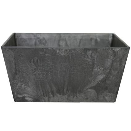 Ter Stege Plantenbak - kunststof met steenpoeder - zwart - 30 x 14 cm