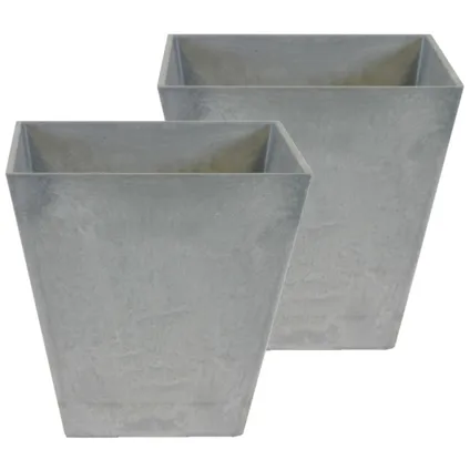 Steege Plantenbak - vierkant - gerecycled kunststof - grijs - 15 cm 3