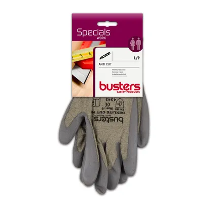 Busters handschoenen Anti Cut polyethyleen grijs M9