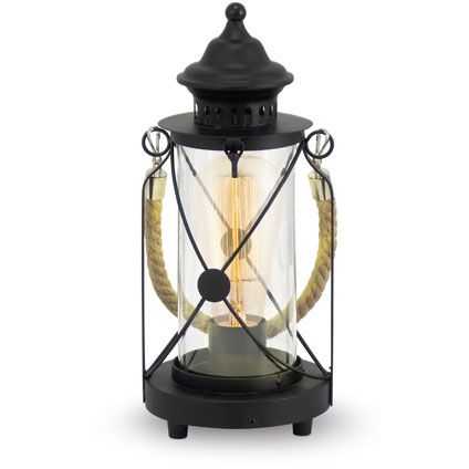 Eglo tafellamp 'Vintage' lantaarn zwart