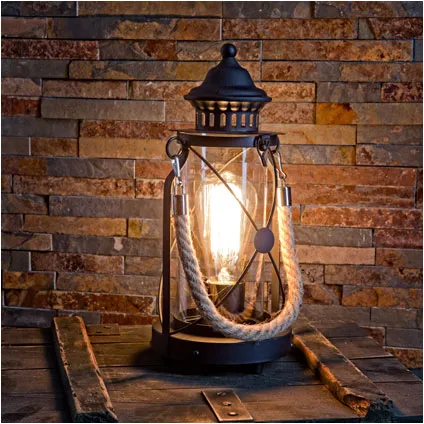 Eglo tafellamp 'Vintage' lantaarn zwart 3