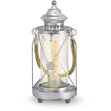 Eglo tafellamp 'Vintage' lantaarn zilver
