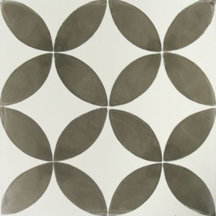 Wand- en vloertegel Kashba - Cirkeldecor - Cement - Grijs - 20x20cm - Pakketinhoud 0,52m²
