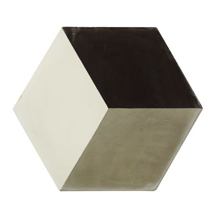 Vloertegel Marrakech hexagon decor 3-dimensionaal grijs 17x17cm