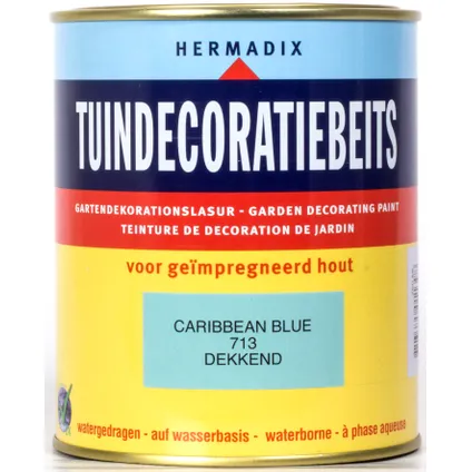 Hermadix tuindecoratiebeits dekkend carribean blue 0,75liter