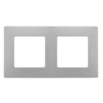 Legrand afdekplaat 2-voudig Niloe aluminium verticaal/horizontaal