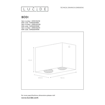 Spot de plafond Lucide Bodi blanc 2xGU10 4
