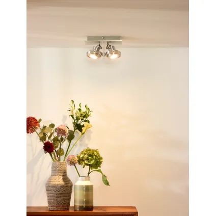 Lucide plafondspot Landa mat chroom LED GU10 2x5W 2