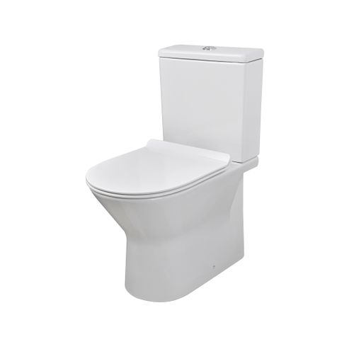 Aquazuro duoblok toilet Livenza I Universele afvoer I Randloos toiletpot wit