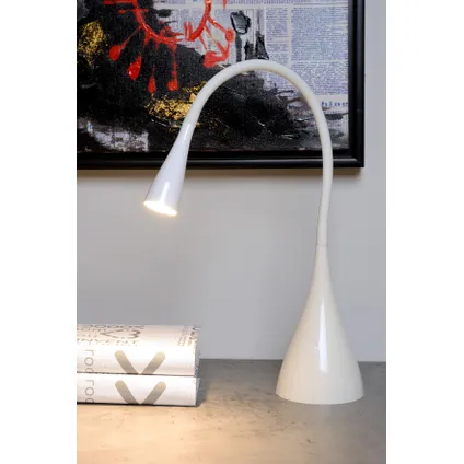 Lampe de bureau Lucide Zozy blanc ø11,5cm LED dimmable 3W 3