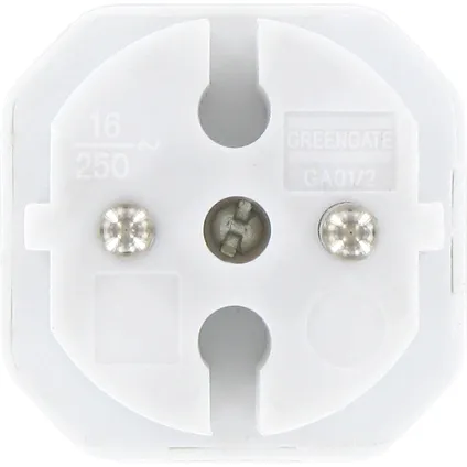 Kopp stekker adapter euro geaard 2-voudig wit 5