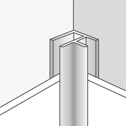 Profilé d'angle intérieur et extérieur Dumaplast pour Dumawall+ et Dumawall XL aluminium mat 2,6m
 2