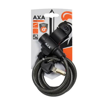 AXA spiraalkabelslot Rigid 150cm, Ø8mm, zwart 2