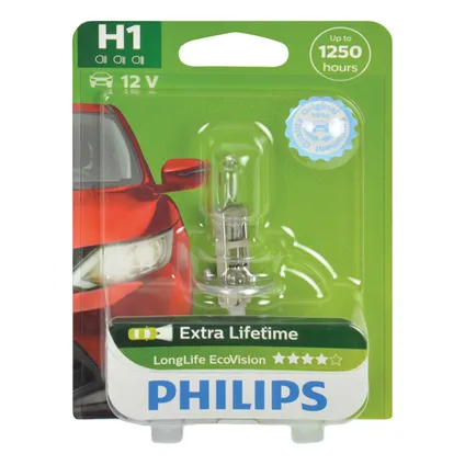 Ampoule pour feux avant Philips LongLife EcoVision H1 12258LLECOB1 55W