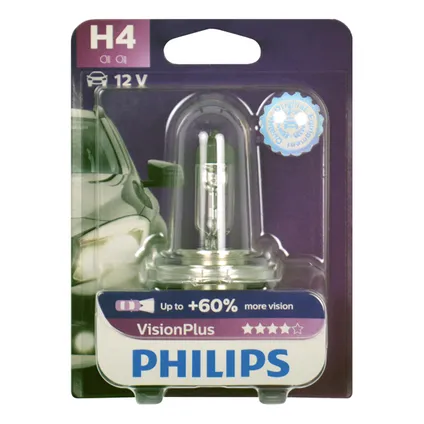 Ampoule feux de voiture Philips VisionPlus H4 12972VPB1 55W 2