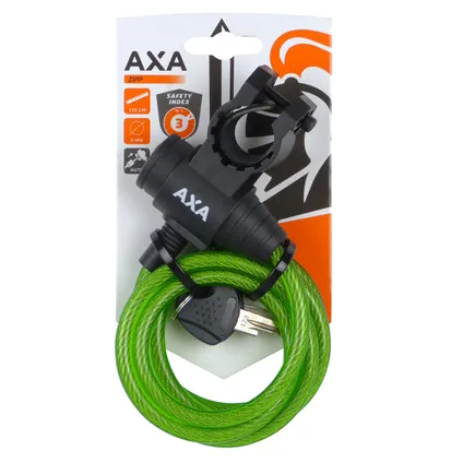 AXA spiraalkabelslot Zipp 120cm, Ø8mm, groen 2