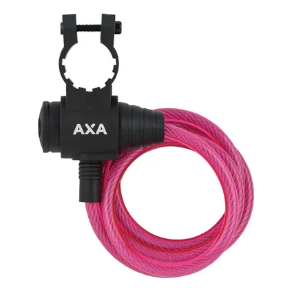 AXA spiraalkabelslot Zipp 120cm, Ø8mm, roze