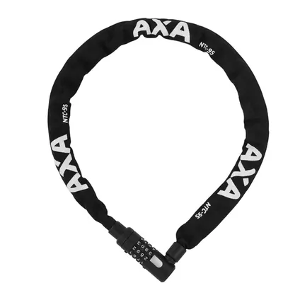 AXA kettingslot Newton 95cm ø5,5mm met code, zwart
