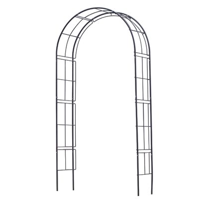 Arche de jardin pergola Nature acier galvanisé noir 113x38x229cm
