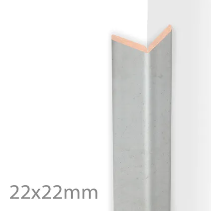 HDM Kniklijst - MDF - Beton Licht - 22x22 mm - Lengte 260cm