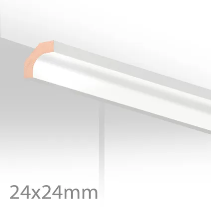 Moulure creuse HDM - MDF - Super blanc Brillant - 24x24 mm - Longueur 260cm