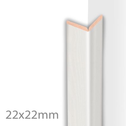 HDM kniklijst hoogglans wit 22mm