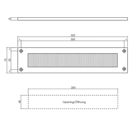 Calfeutrage Intersteel rectangle anti-courants d'air en chrome 2