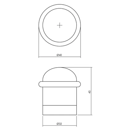 Butoir de porte avec anneau Intersteel chrome 2