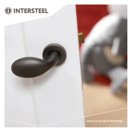 Intersteel vaste deurknop Druppel op rozet in mat zwart 3