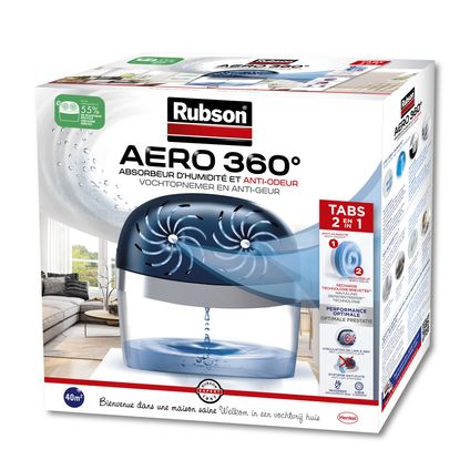 Absorbeur d'humidité Rubson Aero 360 40m² 900gr