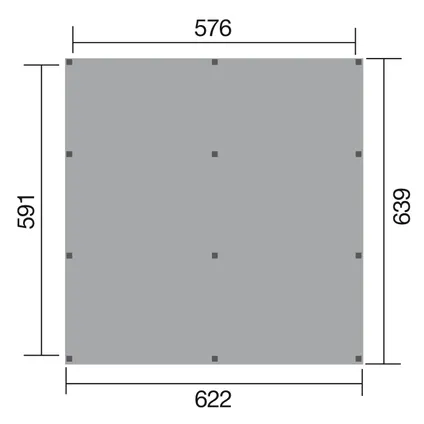 Weka dubbele carport 615 GR.1 576x591cm 3