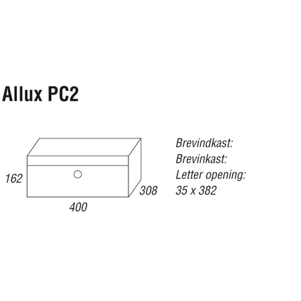 Boîte aux lettres collectives Allux PC2 2 unités avec support acier noir 2