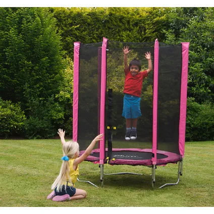 Plum trampoline Junior met veiligheidsnet roze 4,5ft 3