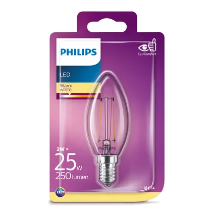 Philips LED-lamp kaars 2W E14 4